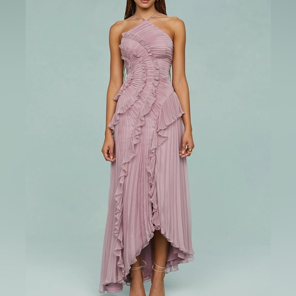 AMUR Lorelie Ruffle Halter Gown - Picture 1 of 8